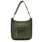 Preview: Schultertasche, Sly, Leder oliv geprägt, Front